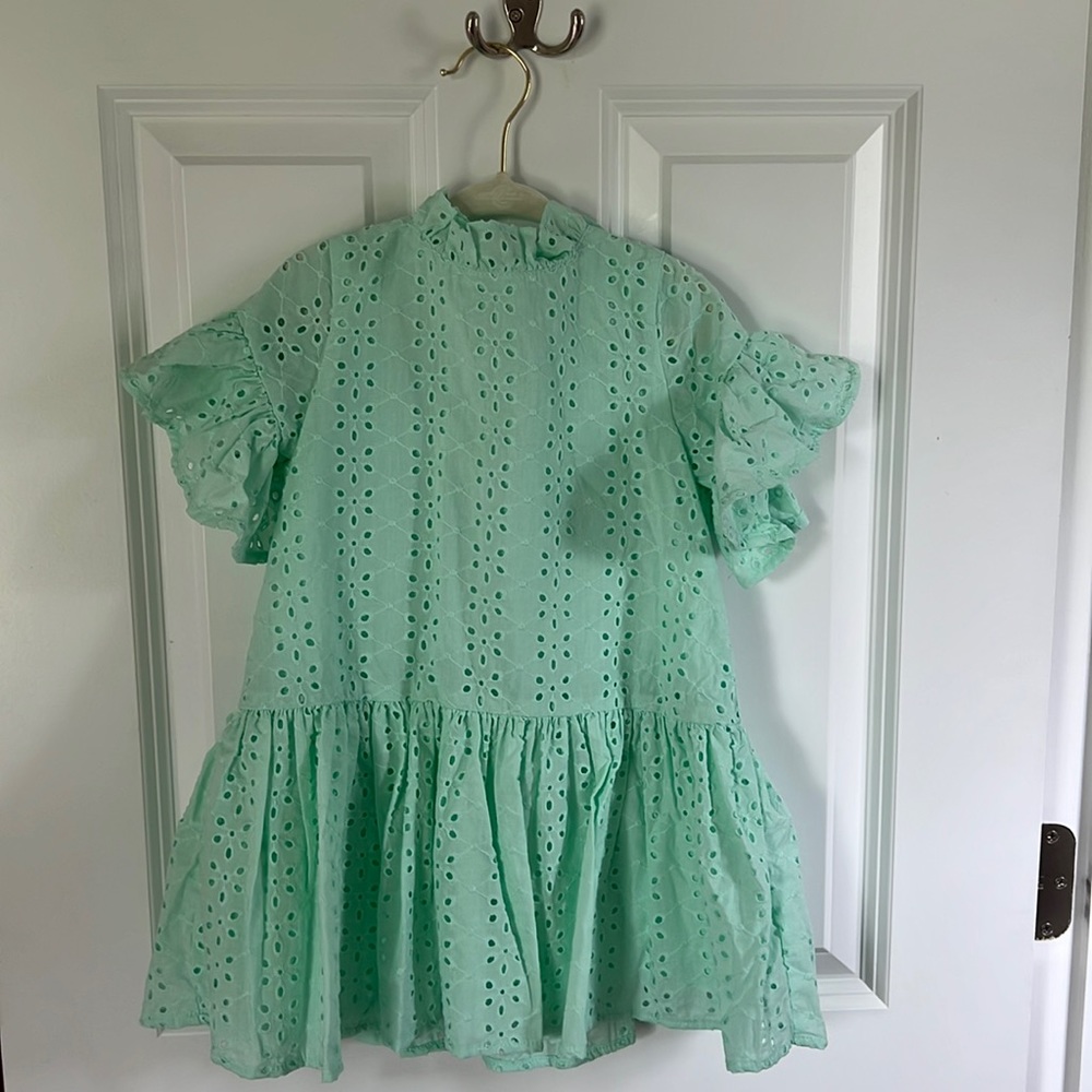 Janie and Jack 100% Cotton Toddler Girls Dress Size 3 Mint Green